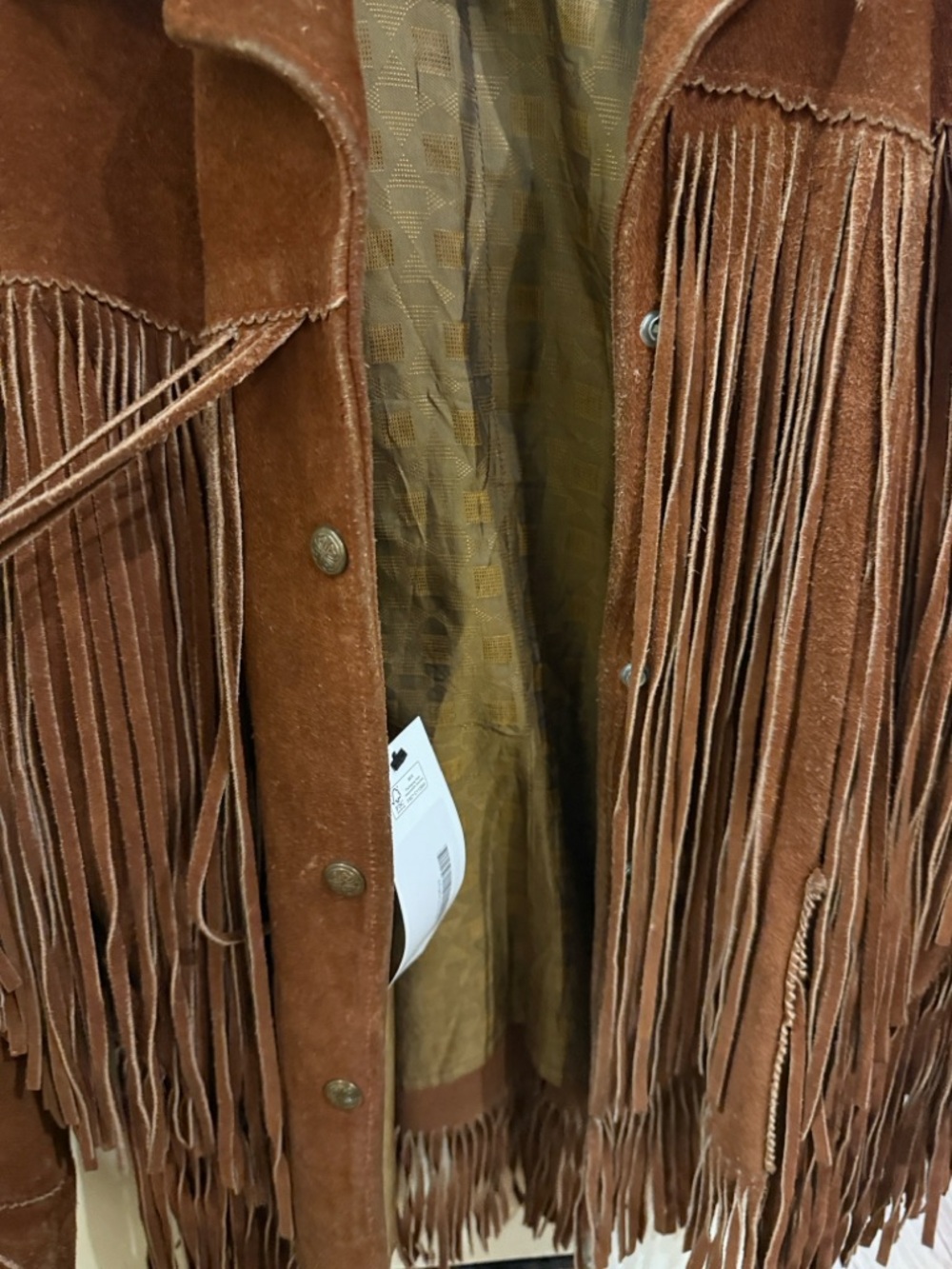Fringed Suede Jacket - Brown. Vintage. - Picture 8 of 14